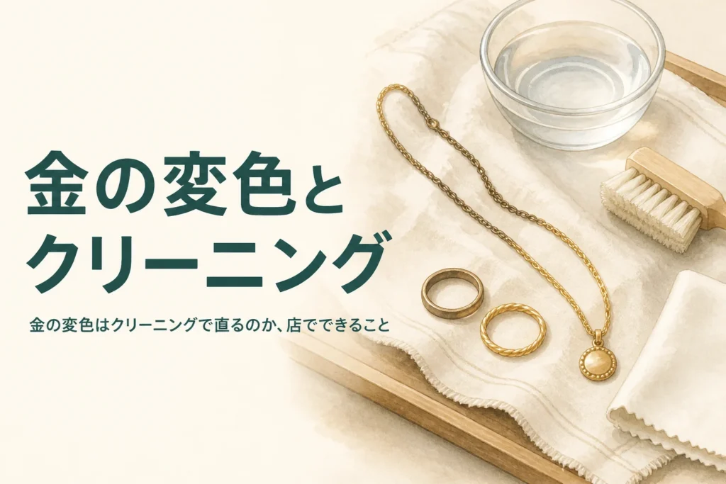 金の変色はクリーニングで直るのかを紹介する記事のアイキャッチ