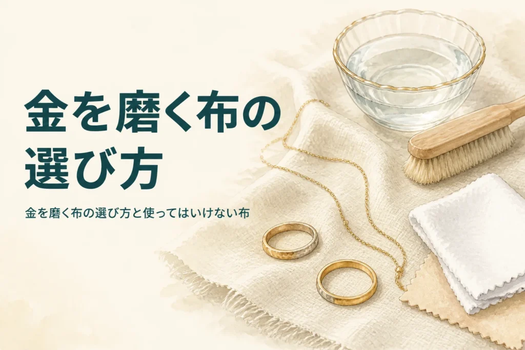金を磨く布の選び方と使い方を紹介する記事のアイキャッチ