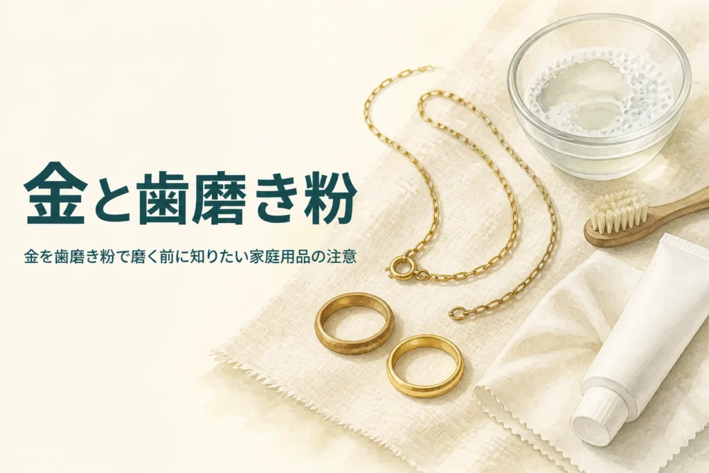 金を歯磨き粉で磨く前に知りたい家庭用品の注意を紹介する記事のアイキャッチ