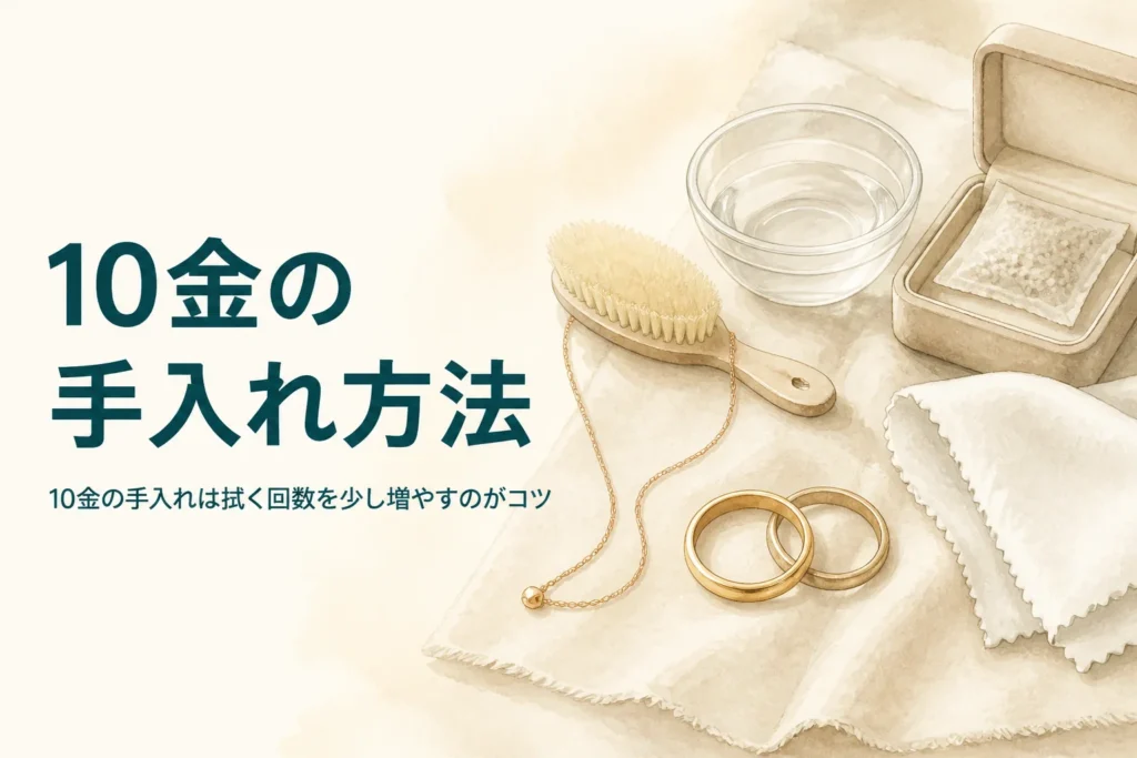 10金の手入れ方法と長持ちさせるコツを紹介する記事のアイキャッチ