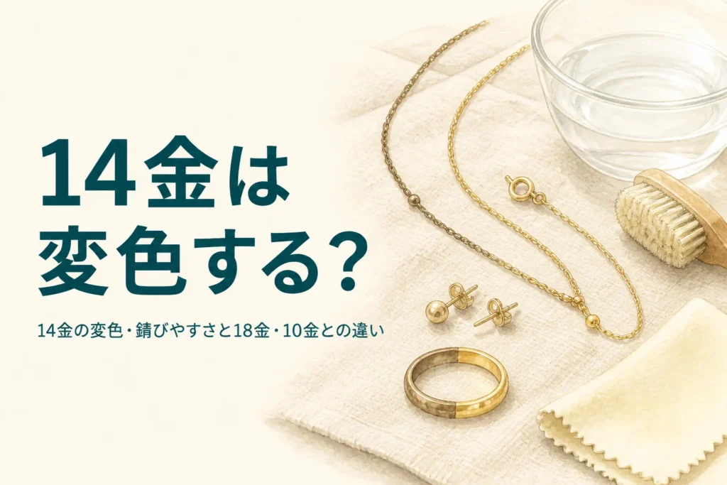 14金の変色と18金・10金との違いを解説する記事のアイキャッチ
