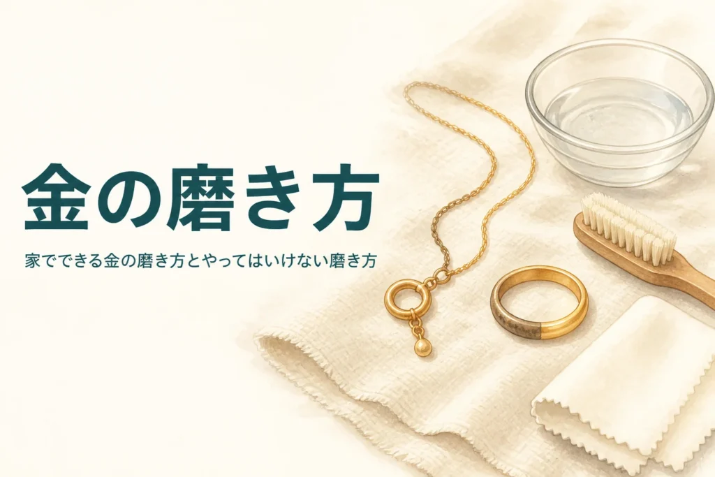 家でできる金の磨き方とやってはいけない磨き方を紹介する記事のアイキャッチ