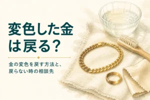 金の変色を戻す方法を解説する記事のアイキャッチ